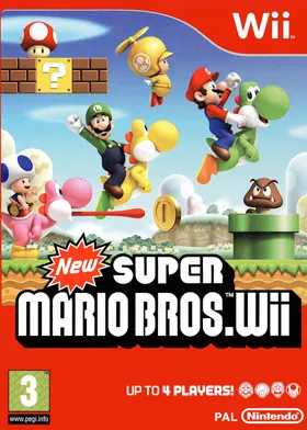 New Super Mario Bros Wii box cover front